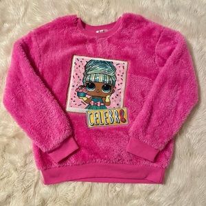 L.O.L. Surprise! Box—Winter 2020. Super soft fuzzy sweater. Hot pink. Sz 10/12.